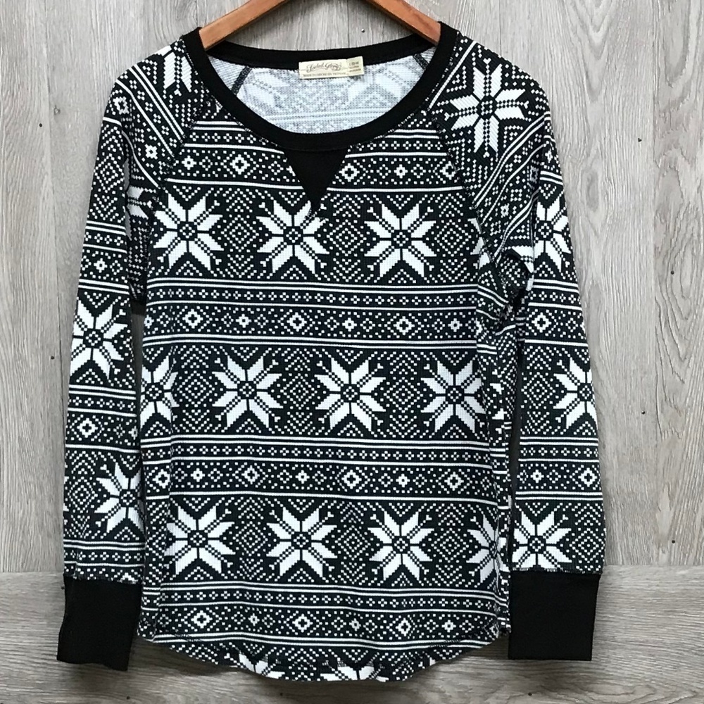 Girls Faded Glory Snowflake Thermal BB358